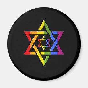 LGBT Rainbow Flag Star Of David Queer Israeli Gift Magnet