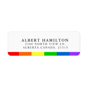 LGBT Rainbow Flag Stripe   Return Address Label