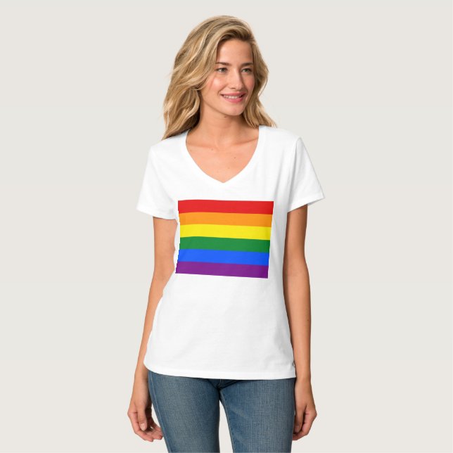 LGBT Rainbow flag T-Shirt (Front Full)