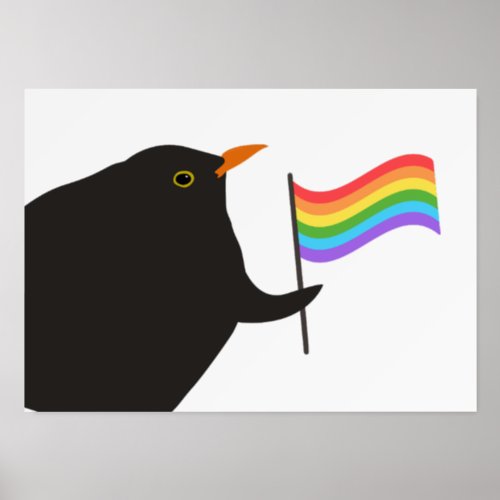 Lgbt rainbow flag with funny animal holder