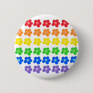 LGBT Rainbow Flowers Gay Pride Freedom & Equality Button