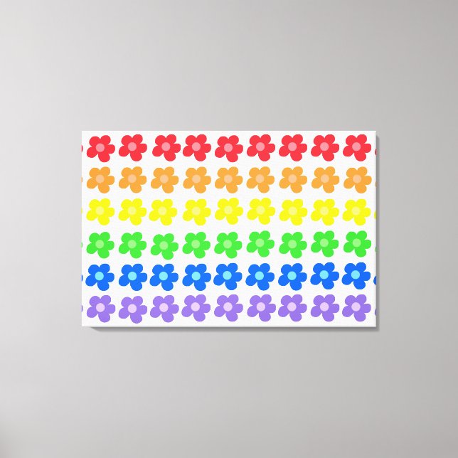 LGBT Rainbow Flowers Gay Pride Freedom & Equality Canvas Print (Front)