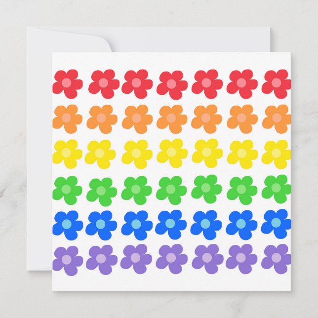 LGBT Rainbow Flowers Gay Pride Freedom & Equality  Card (Front)
