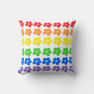LGBT Rainbow Flowers Gay Pride Freedom & Equality  Throw Pillow