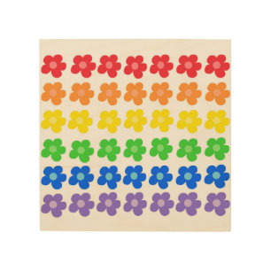 LGBT Rainbow Flowers Gay Pride Freedom & Equality Wood Wall Art