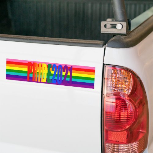 LGBT Rainbow Gay Pride 2021 8 Stripes Flag Bumper Sticker