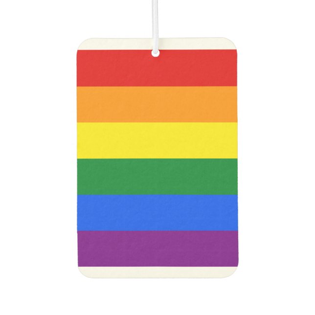 LGBT Rainbow Gay Pride Flag Air Freshener (Front)