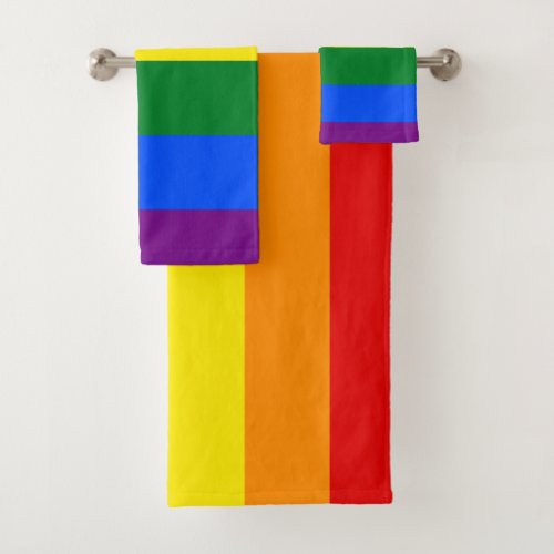 LGBT Rainbow Gay Pride Flag Bath Towel Set