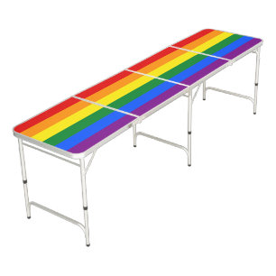 LGBT Rainbow Gay Pride Flag Beer Pong Table