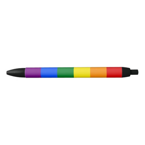 LGBT Rainbow Gay Pride Flag Black Ink Pen