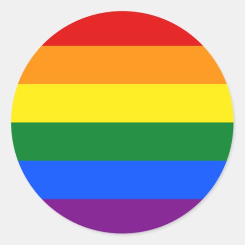 LGBT Rainbow Gay Pride Flag Classic Round Sticker