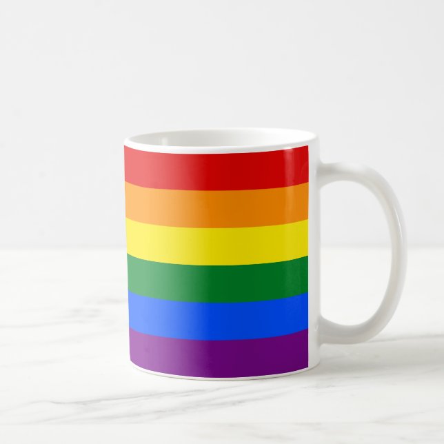 LGBT Rainbow Gay Pride Flag Coffee Mug (Right)
