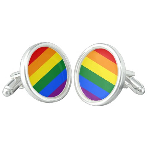 LGBT Rainbow Gay Pride Flag Cufflinks