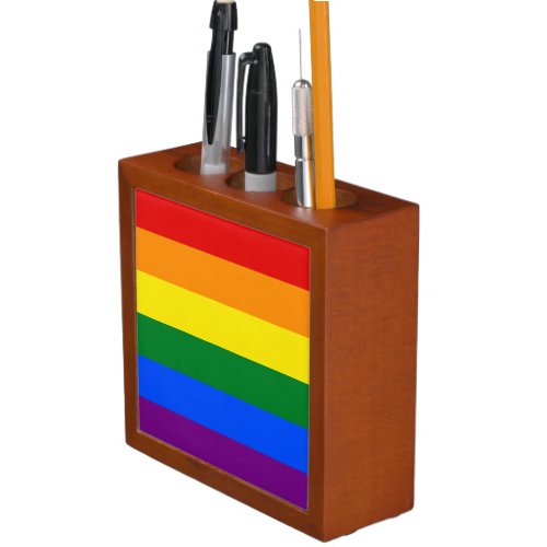 LGBT Rainbow Gay Pride Flag Desk Organizer