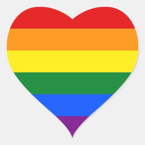LGBT Rainbow Gay Pride Flag Heart Sticker