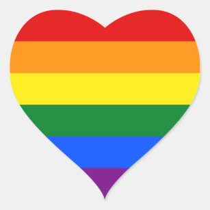 LGBT Rainbow Gay Pride Flag Heart Sticker
