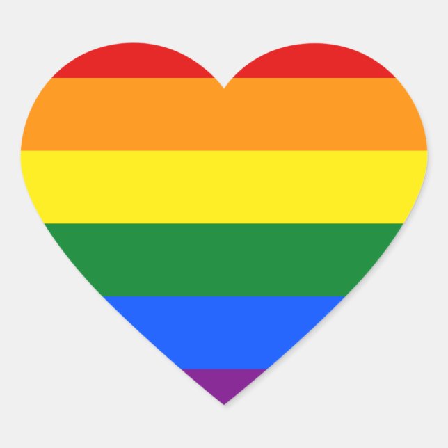 LGBT Rainbow Gay Pride Flag Heart Sticker (Front)