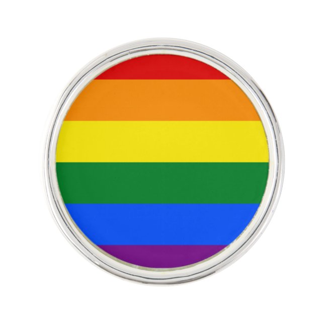 LGBT Rainbow Gay Pride Flag Lapel Pin (Front)