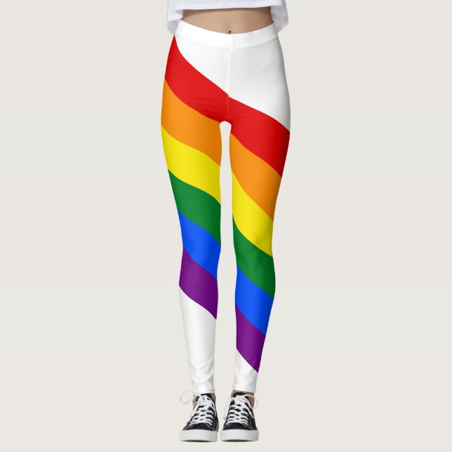 LGBT Rainbow Gay Pride Flag Leggings (Front)