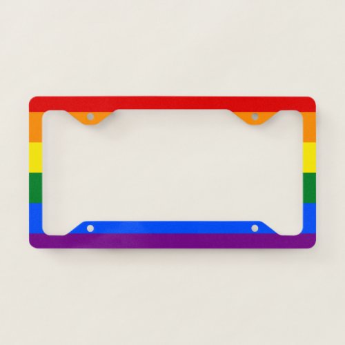 LGBT Rainbow Gay Pride Flag License Plate Frame