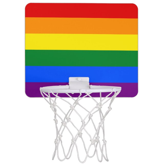 LGBT Rainbow Gay Pride Flag Mini Basketball Hoop (Front)