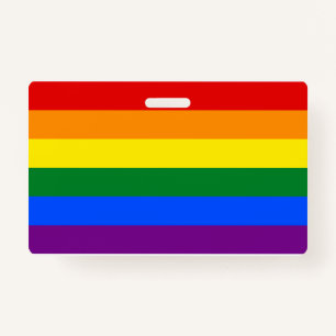 LGBT Rainbow Gay Pride Flag Name Badge
