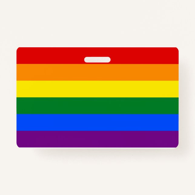 LGBT Rainbow Gay Pride Flag Name Badge (Front)