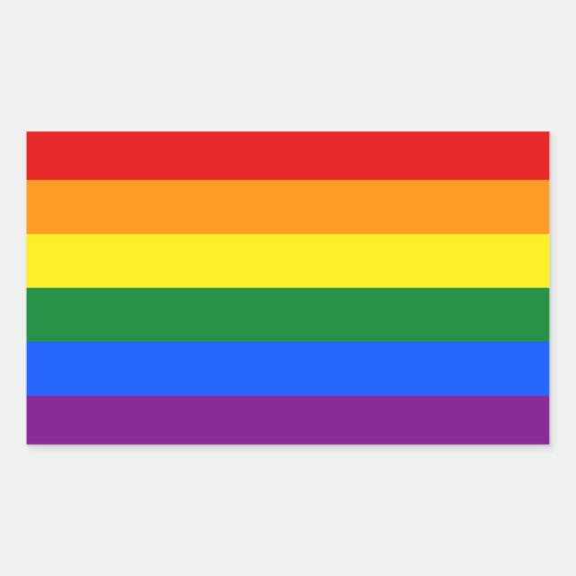LGBT Rainbow Gay Pride Flag Rectangular Sticker (Front)