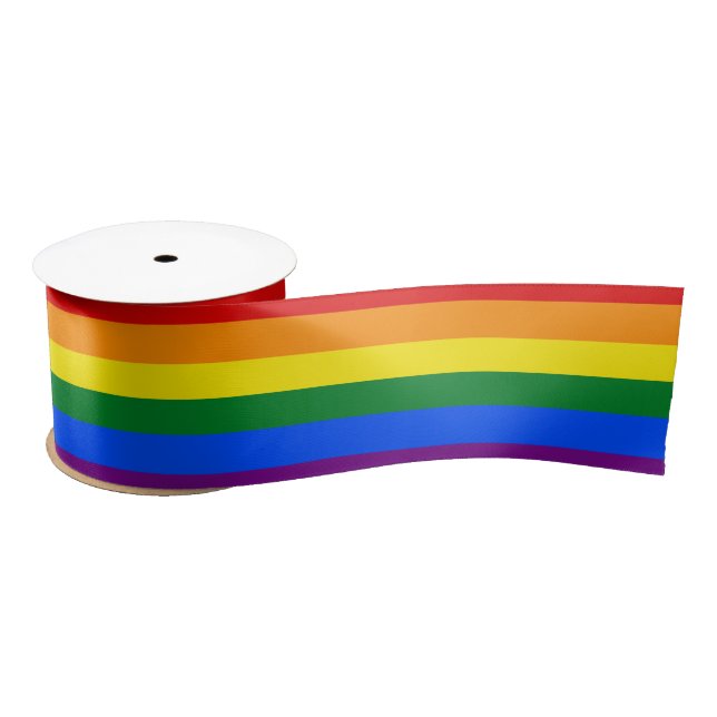 LGBT Rainbow Gay Pride Flag Satin Ribbon (Spool)