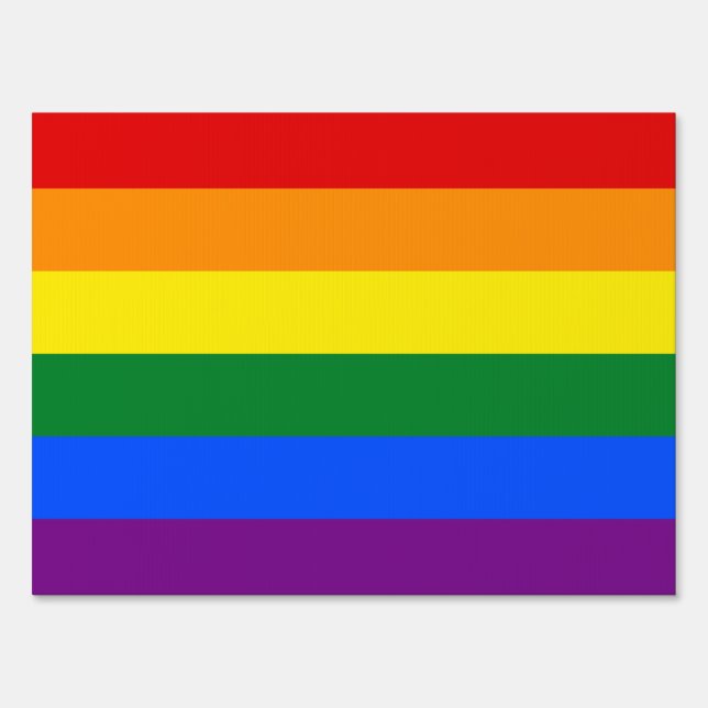 LGBT Rainbow Gay Pride Flag Sign (Front)