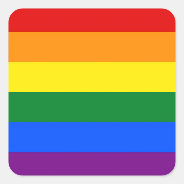 LGBT Rainbow Gay Pride Flag Square Sticker | Zazzle