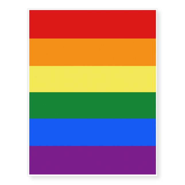 LGBT Rainbow Gay Pride Flag Temporary Tattoos (Front)
