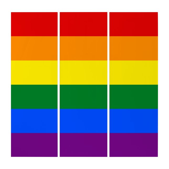 LGBT Rainbow Gay Pride Flag Triptych (Front)