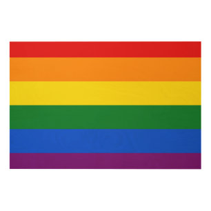 LGBT Rainbow Gay Pride Flag Wood Wall Art
