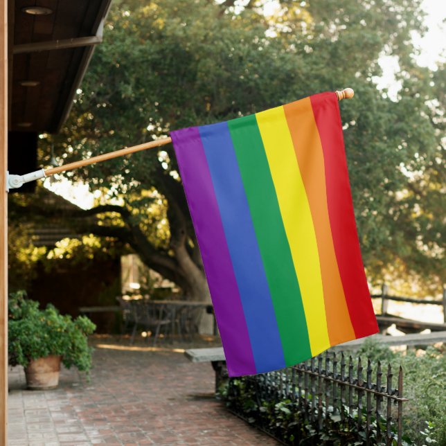 LGBT Rainbow Gay Pride House Flag (In SItu)