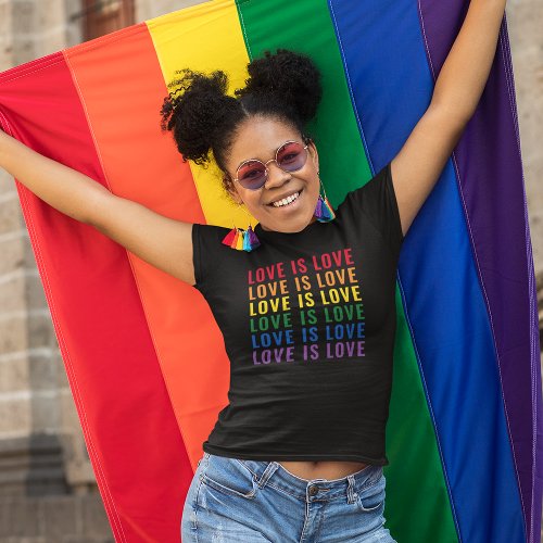 LGBT Rainbow Gay Pride Love is Love T_Shirt
