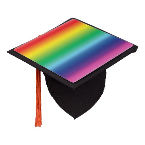 Lgbt rainbow gradient colors modern gay pride graduation cap topper