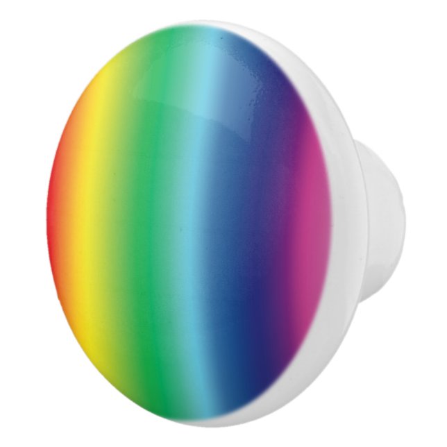Lgbt rainbow gradient colors ombre pattern modern ceramic knob (Right)