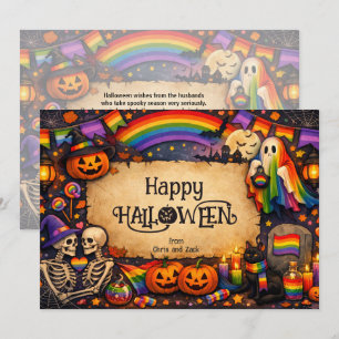 🕷️🌈LGBT Rainbow Haunted House card