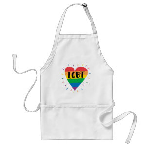 LGBT Rainbow Heart Adult Apron