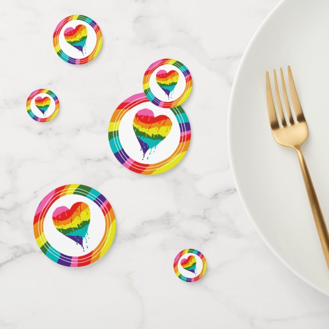 LGBT Rainbow Heart Confetti (Group)