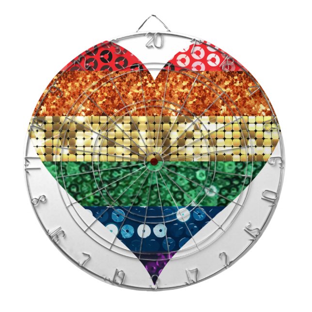 lgbt rainbow heart dart board (Front)