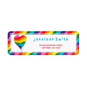 LGBT Rainbow Heart Label