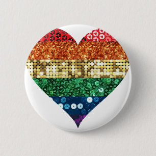 lgbt rainbow heart pinback button
