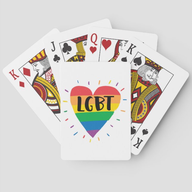 LGBT Rainbow Heart Poker Cards (Back)