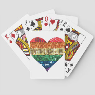 lgbt rainbow heart poker cards