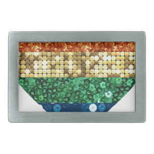 lgbt rainbow heart rectangular belt buckle