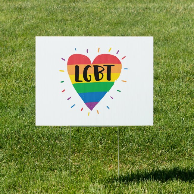 LGBT Rainbow Heart Sign (Insitu)