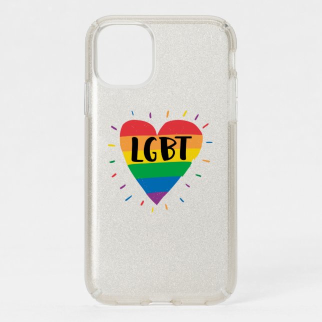LGBT Rainbow Heart Speck iPhone 11 Case (Front)