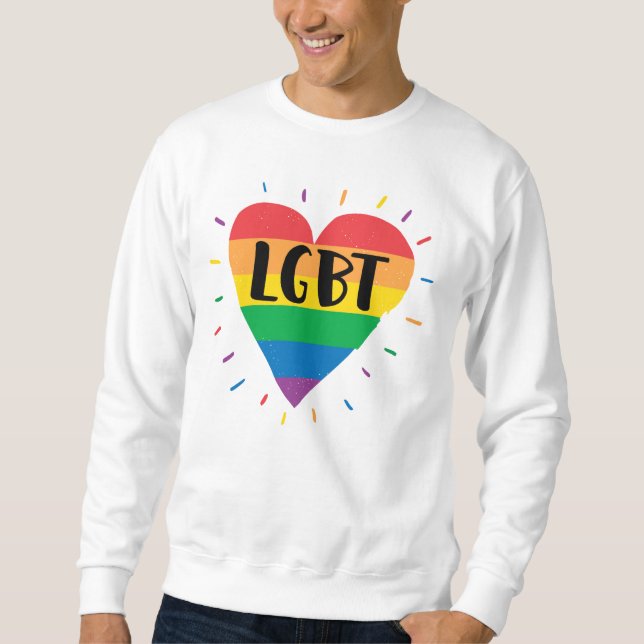 LGBT Rainbow Heart Sweatshirt (Front)